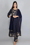 Anarkali Dupatta Set" Women's Printed "Anarkali Kurti" & Pant Dupatta Set