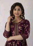 Purple Embroidered Kurti