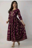 Purple Embroidered Kurti