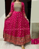 Women Janki Anarkali Pink Jaipur Kurti